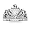 thumbnail image 2 of 925 Sterling Silver Cubic Zirconia Princess Cross Crown Tiara CZ Band Ring Sz 7, 2 of 2