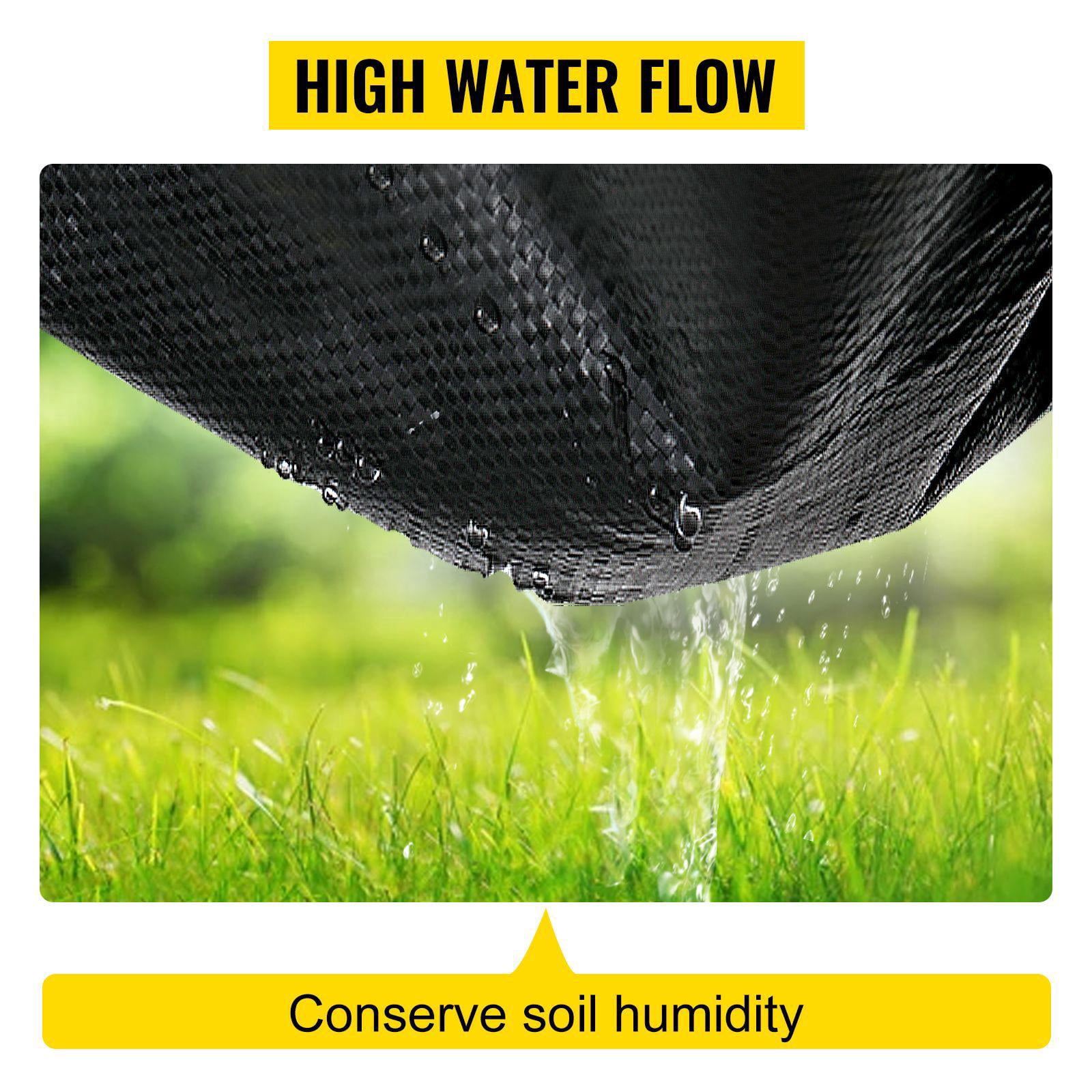 Weed Barrier Landscape Fabric 5 x 250 ft 5 Oz Premium Woven Ground Cover Heavy Duty PP Material Easy Setup Single Layer for Outdoor Garden Lawn Driveway Black