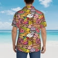 thumbnail image 6 of Balery Fruit-Flavored Ice-Cream Print Men's Hawaiian Shirts Short Sleeve Beach Shirt Relaxed Fit Vacation Button Down Shirts-X-Large, 6 of 9