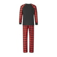 thumbnail image 5 of Matching Family Pajamas Sets Christmas Matching Holiday Pjs Letter Print Top and Plaid Pants Sleepwear, 5 of 10