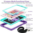 thumbnail image 4 of iPad 10.2 Case 2020/2019, iPad 8th/7th Gen Crossbody Case, Dteck Heavy Duty Rotating Hand Grip Pencil Holder Rugged Shockproof Case with Carry Shoulder Strap for iPad 10.2 inch 2020/2019,Purple+Mint, 4 of 8