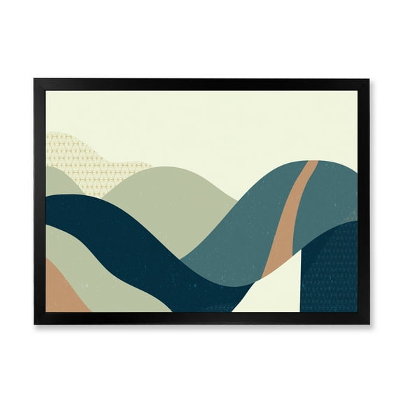 Designart 'Landscape With Hills Abstract Geometric Art' Modern Framed Art Print