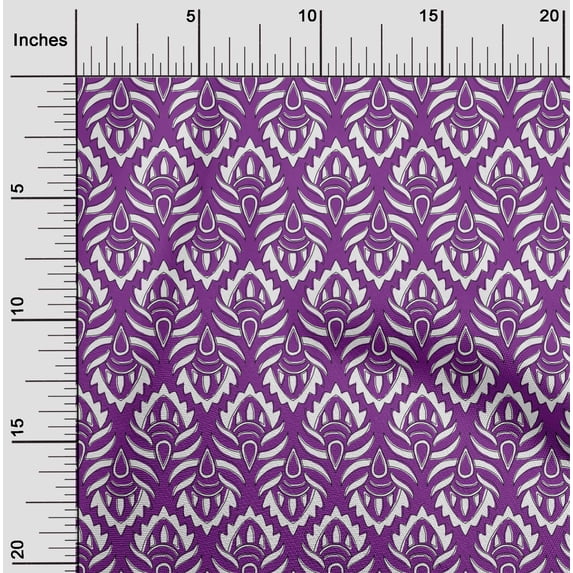 oneOone Silk Tabby Fabric Floral Block Print Sewing Fabric BTY 42 Inch Wide
