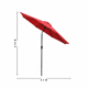 thumbnail image 2 of Sombrilla Roja de Jardín de 2.7 m con Sistema Inclinable y Manivela para Sombra en Exterior | Sombrilla para Patio, Terraza y Exterior, 2 of 6
