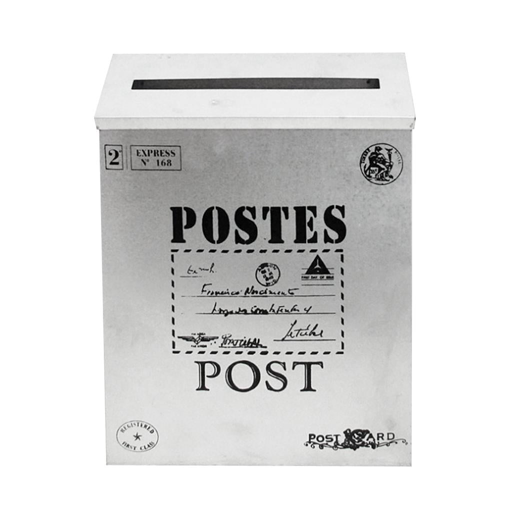 Vintage Post Box Mailbox Wall Mounted Secure Mail White-1