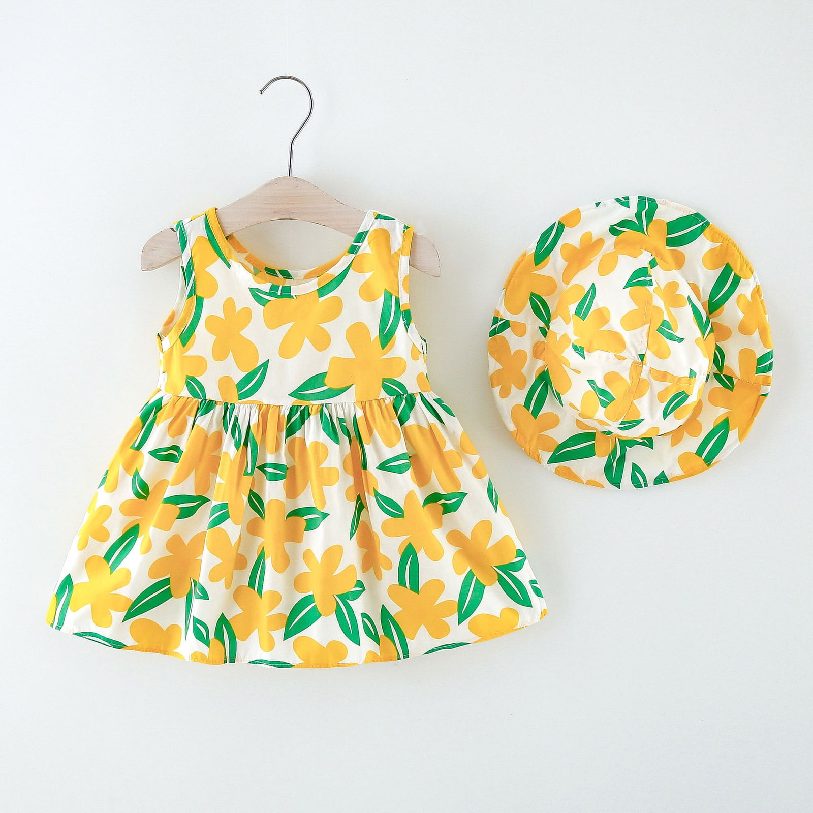 Baby Girl Clothes Fruit Printed Infant Outfit Sleeveless Princess Mini Dress Urr 