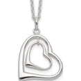 thumbnail image 1 of Sterling Silver Double Heart Necklace Made In India qh4974-18, 1 of 6