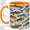 Orange, variant on Fish Illustration Accent Mug, 11oz Ceramic Coffee Cup for Anglers