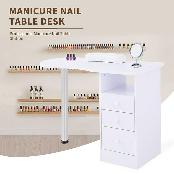 Manicure Nail Table Station Desk Spa Beauty Salon Beauty Equipment W