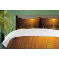 thumbnail image 4 of Ambesonne Landscape Duvet Cover Sets, Sunset Dawn Sun Rise, 2-King, Earth Yellow Dark Orange, 4 of 7
