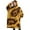 Yellow and Brown-1, variant on Oversized Wearable Blanket Hoodie,Yellow and Brown Of Leopard Print Sherpa Blanket Hoodie with Super Pockets,Super Warm Fuzzy Pullover for Women & Men