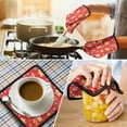 thumbnail image 4 of Red Christmas Gingerbread Man Pattern Kitchen Oven Mitt and Pot Holder Sets 2 Pcs for Baking, Cooking and Grilling, Heat Resistant Up To 392 °F, 4 of 7