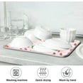 thumbnail image 7 of SKYSONIC Red Strawberry Pink Stripe Flower Microfiber Dishes Drying Mat Water Absorbent Dish Drainer Mats Heat Resistant Kitchen Pads Countertop Protection, 16 x 18 Inch, 7 of 7
