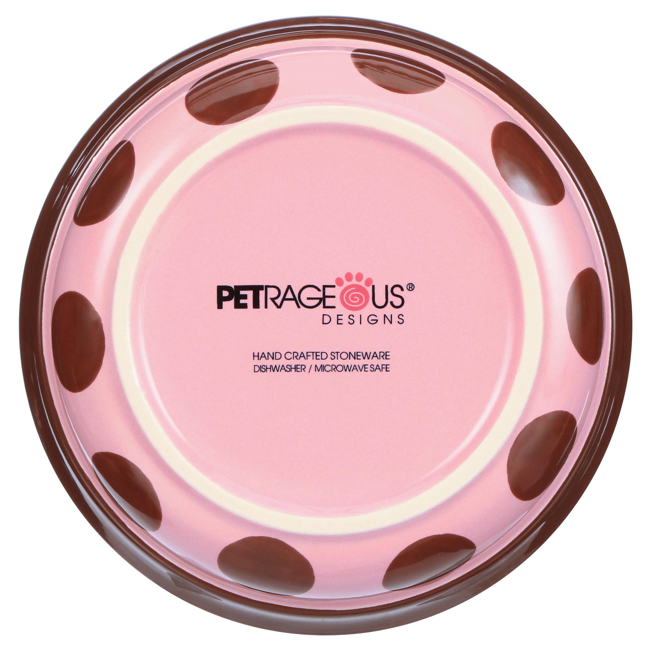PetRageous Sassy Girl 6 inch Diameter 1.5 Cup Capacity Dog Bowl, Pink