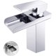 thumbnail image 1 of Grifo para lavabo de baño, mezclador monomando para lavabo en cascada de diseño moderno, disponible con agua fría y caliente, latón, cromado sin manguera Rojo Verde Cocina, Decoración y Otros, 1 of 4