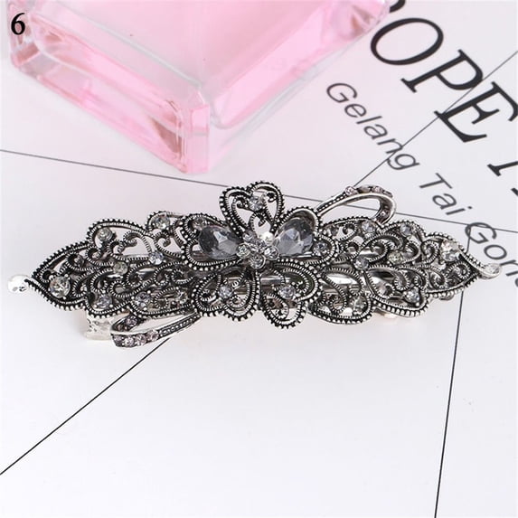 Fashion Metal Rhinestone Hair Accessories Elegant Word Clip Hair Barrettes Hair Clips Hairpin 6