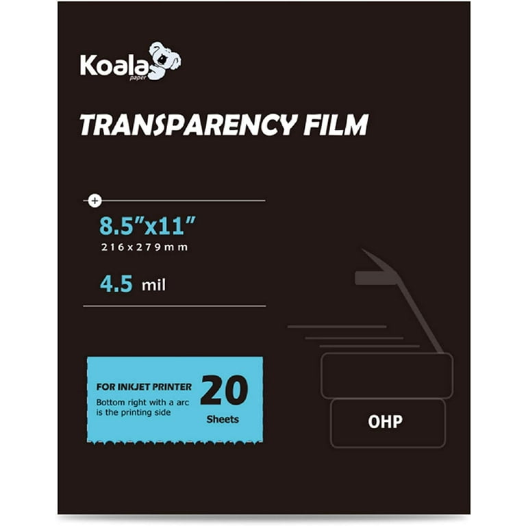 Koala Transparency Film for Inkjet Printer 60 Sheets Clear Film