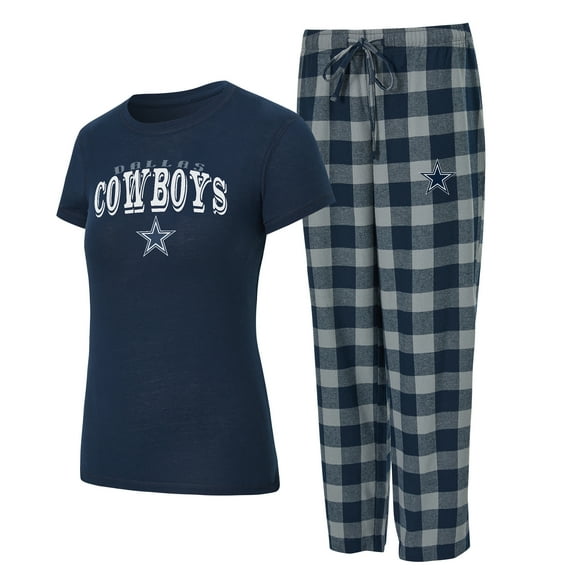 Women's-Concepts Sport Navy/Gray Dallas Cowboys Avondale T-Shirt & Pants Flannel PJ Set