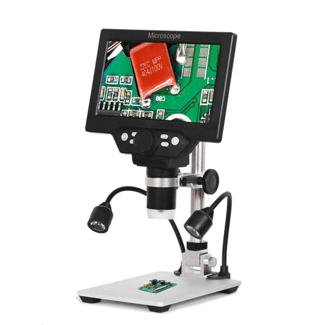 MesaSe Microscope Numérique Écran Couleur Grand 7 Pouces Grande Base Écran LCD 12MP 1-1200X Amplification Continue m
