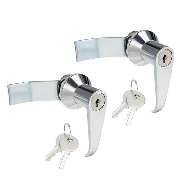 Level Handle Cam Lock L Shape Mini with w Keys Zinc Alloy Chrome Plated