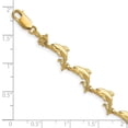 thumbnail image 3 of Diamond2Deal 14k Yellow Gold Dolphin Bracelet for Women 7.25", 3 of 5