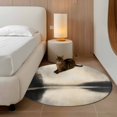 thumbnail image 3 of Black Beige Lake Round Area Rug 4 FT, Non Slip Indoor Outdoor Rug, Abstract Aesthetics Mysterious Washable Soft Circular Carpet Non-Shedding Floor Mat for Coffee Table Nursery Foyer Balcony, 3 of 8