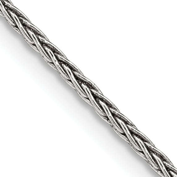 Sterling Silver Antiqued 1.6mm Solid Square Spiga Chain (26 X 1.6) Made In Italy qfc215-26