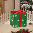 thumbnail image 6 of Lunxisen 2 Pcs Christmas Lighted Gift Boxes Decorations, Tinsel Present Box with Bowknot, Light Up Xmas Tree Skirt Ornament, Indoor Outdoor., 6 of 7