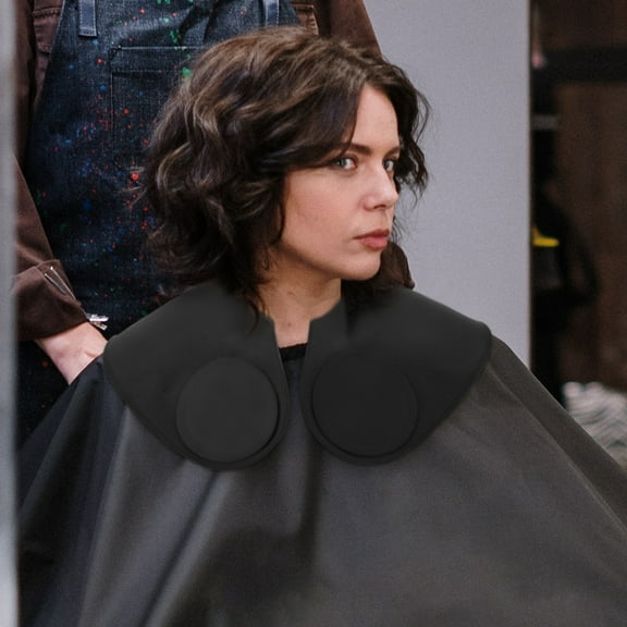 Supvox Silicone Hair Cutting Cape Black Barbershop Neck Protector 1Pc