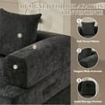 thumbnail image 6 of Timbernest 78.8" King Size Convertible Sleeper Sofa Bed, Folding Mattress Couch, Chenille Floor Sofa with 3 Pillows and 2 Small Armrest Pockets, Black, 6 of 17