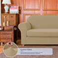 thumbnail image 6 of Subrtex Stretch 2-Piece Textured Grid Sofa Slipcover Jacquard Non Slip Couch Cover (Khaki, Loveseat), 6 of 7