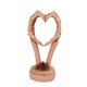 thumbnail image 4 of Escultura de manos de corazón de Halloween, estatua de pareja de calaveras, decoración decorativa aterradora, amor Rosa, 4 of 9