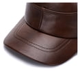 thumbnail image 4 of Men's Real Cowhide Leather Flat Cap with Earflaps, Genuine Winter Hat, 4 of 7