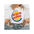 thumbnail image 4 of Camiseta vintage para mujer, "Jesús es mi Rey", para creyentes de Jesús, 100 % algodón, cuello redondo, ropa informal para mujer primavera/verano, ideal como regalo de cumpleaños y Halloween., 4 of 5