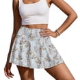 thumbnail image 2 of Xoenoiee Rabbit Bunny Flower Print Pleated Tennis Skirt for Women with Pockets Easter Shorts Women's High Waisted Lightweight Athletic Golf Skorts Skirts, XL, 2 of 6
