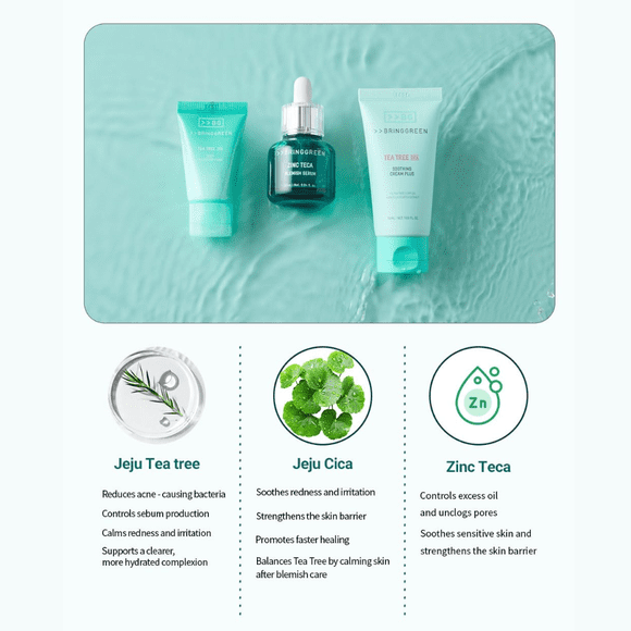 Kit de prueba Bring Green Tea Tree Cica de 10 ml para pieles estresadas