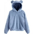 thumbnail image 4 of Otoño Invierno sudaderas con capucha de mujer de invierno de manga larga con orejas de conejo sudadera Linda felpa cálida Casual Sudadera con capucha Tops, 4 of 5