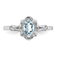 thumbnail image 4 of Sterling Silver Rhodium-plated Aquamarine & Diam. Ring QBR21MAR, 4 of 5