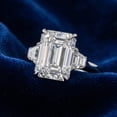 thumbnail image 5 of Pompeii Certified 3 1/2Ct Emerald Cut & Baguette Engagement Ring 14k Gold/Pt Lab Grown, 5 of 7