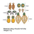 thumbnail image 3 of 6 pares de pendientes de aleación de moda, pendientes de tuerca, accesorio de joyería decorativo, 3 of 5