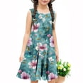 thumbnail image 6 of SGFCWSX Girls Sleeveless Dress Crew Neck Graphic Print A-Line Summer Party Dresses for Kids Multicolor Size 11-12 Years, 6 of 6