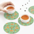 thumbnail image 6 of Bingfone Vintage Cute Shiba And Pumpkins Leather Drinks Coasters with Set of 6,Suitable for Home Kitchen,Coffee Cup Coasters Home Gift, 6 of 7