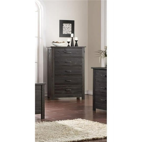 Inroom Furniture Designs B195-151 Wood 5 Drawer Kids Bedroom Chest - Rustic