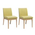 thumbnail image 3 of GZXS Modern Upholstered Dining Chairs Set of 2, Ergonomic Side Chairs w/ Padded Fabric Seats and Rubberwood Legs, for Home & Commercial Use (Green), 3 of 8