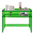 thumbnail image 4 of 100*30*80cm Acrylic Desk Small Entryway Table with Open Shelves Entry Table Green, 4 of 12