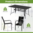 thumbnail image 3 of Gymax 7PCS Patio Dining Set for 6 Metal Table w/Umbrella Hole & 6 Stackable Armchairs Black, 3 of 10