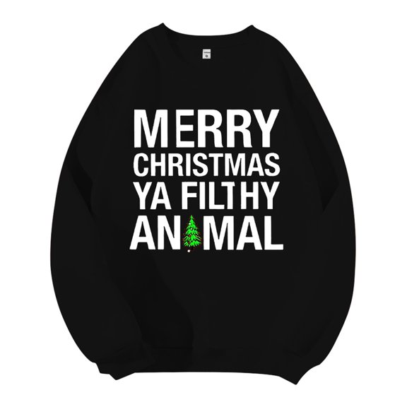 Hoodies for Men Mens Christmas Fall Plus Size Hoodless Pullovers Fashion Sweatshirts Holiday Logo Print Clothing Tops Foreign Hoodie Men Sweatpants Set No Hood Hoodie Equator Sweatshirt wit Black 3XL