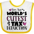 thumbnail image 3 of Inktastic I'm the Worlds Cutest Tax Deduction Pink Hearts Boys or Girls Baby Bib, 3 of 4