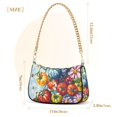 thumbnail image 3 of FORMRS Womens Shoulder Bag with Chain Strap Clutch Purse Cute Tote Handbag, Blue Floral Tomatoes, 3 of 7
