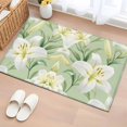 thumbnail image 3 of Spring Flower Area&nbsp;Rug 2x3ft Vintage Watercolor White Floral Green Leaf Plant Non-Slip&nbsp;Washable Square&nbsp;Rugs Soft Felt Indoor Floor Mat for Bedroom Kitchen Living Room Bathroom, 3 of 9